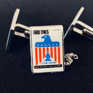 Vintage Ford Times Cufflink & Tie Tack Set